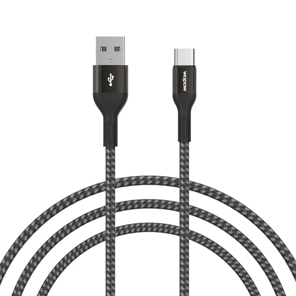 

WOPOW 1.2m Fabric USB Type C Cable For Xiaomi 3A Fast Charging USB-C Cable Mobile Phone Charger Type-C Data Wire Cord
