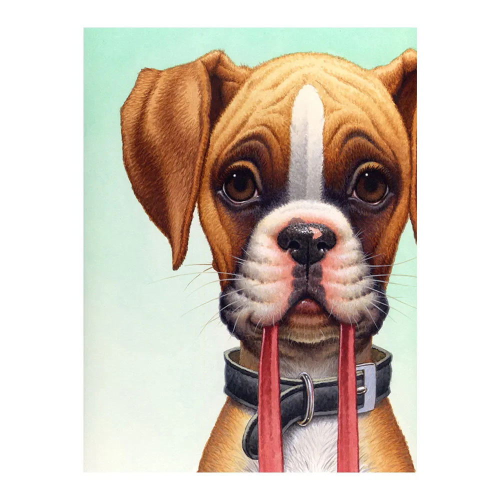 

Боксер собака мультфильм животное Алмазная картина круглая полная дрель Nouveaute Сделай Сам Рукоделие мозаика вышивка 5D Вышивка крестом карти...