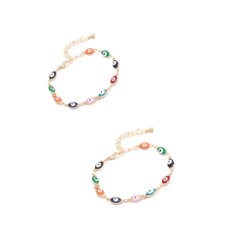

Hot alloy color Evil Eye Lucky eye chain bracelet women's jewelry bracelet