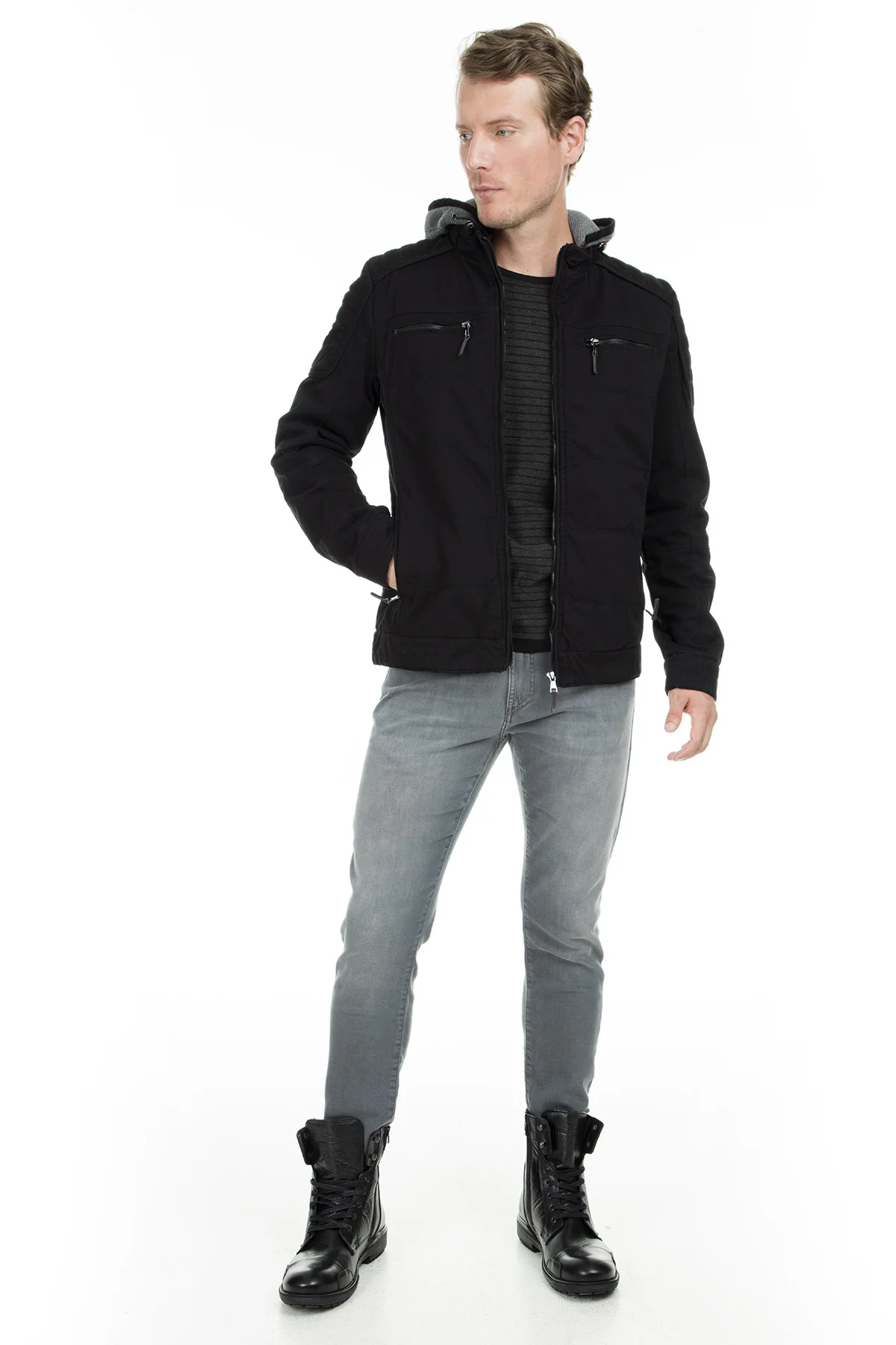 Мужское пальто с капюшоном Pique|Мужские пуховики| |