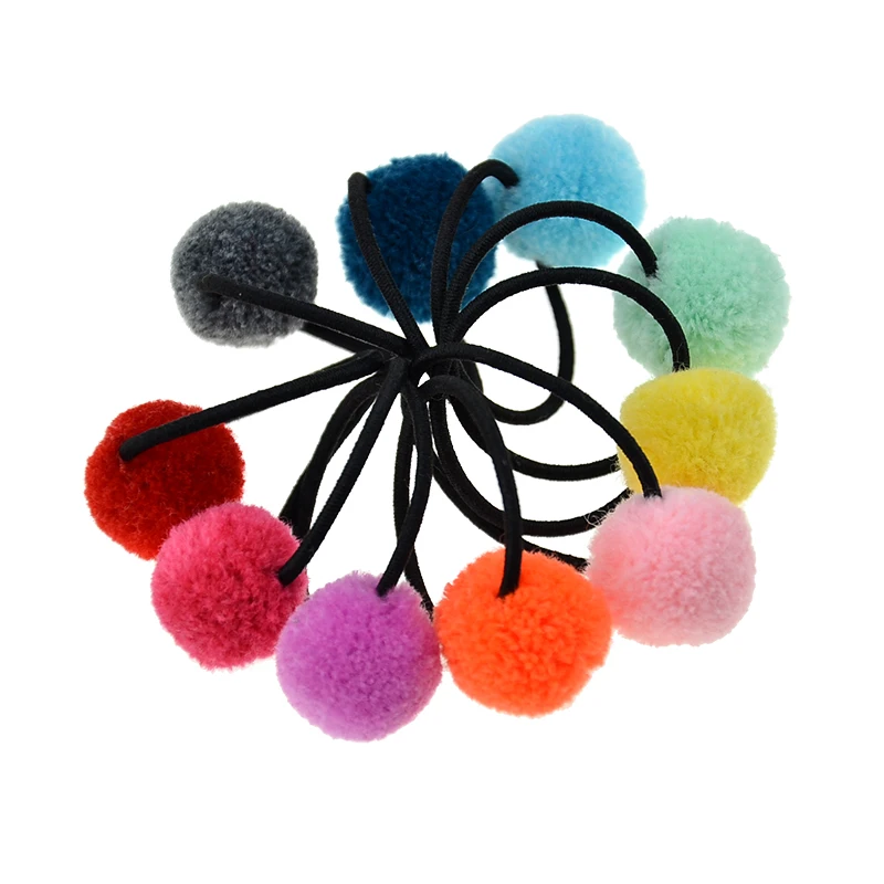 10 шт./лот для маленьких девочек цветные шаровые резинки волос эластичные