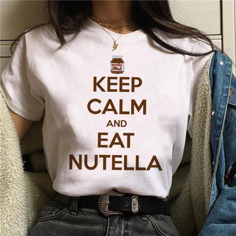 Забавная футболка Nutella со спящей красавицей и жадным графическим принтом женская