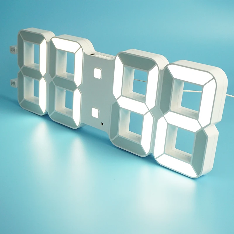 

3d светодиодные цифровые настенные часы для гостиной, светящиеся электронные бесшумные модные настенные часы, минималистичное искусство, у...