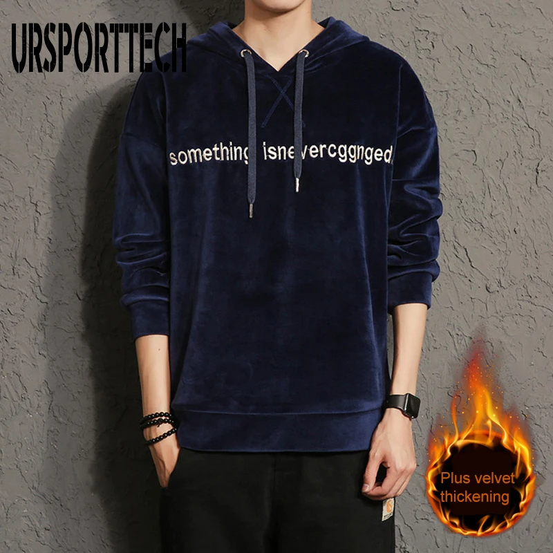Мужские толстовки URSPORTTECH свитшоты в стиле хип хоп пуловер с буквенным принтом