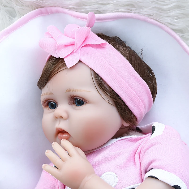 55CM lovely girl pinky reborn babydoll lifelike soft silicone flexible touch adorable real newborn baby size cuddely weigh | Игрушки и
