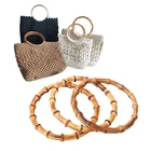 Деревянная ручка для замены, для рукоделия, тканая сумка, кошелек, сумка, ручки, кольцо, Портативная сумка, ремешок, сумка-тоут, аксессуары, 1 шт.