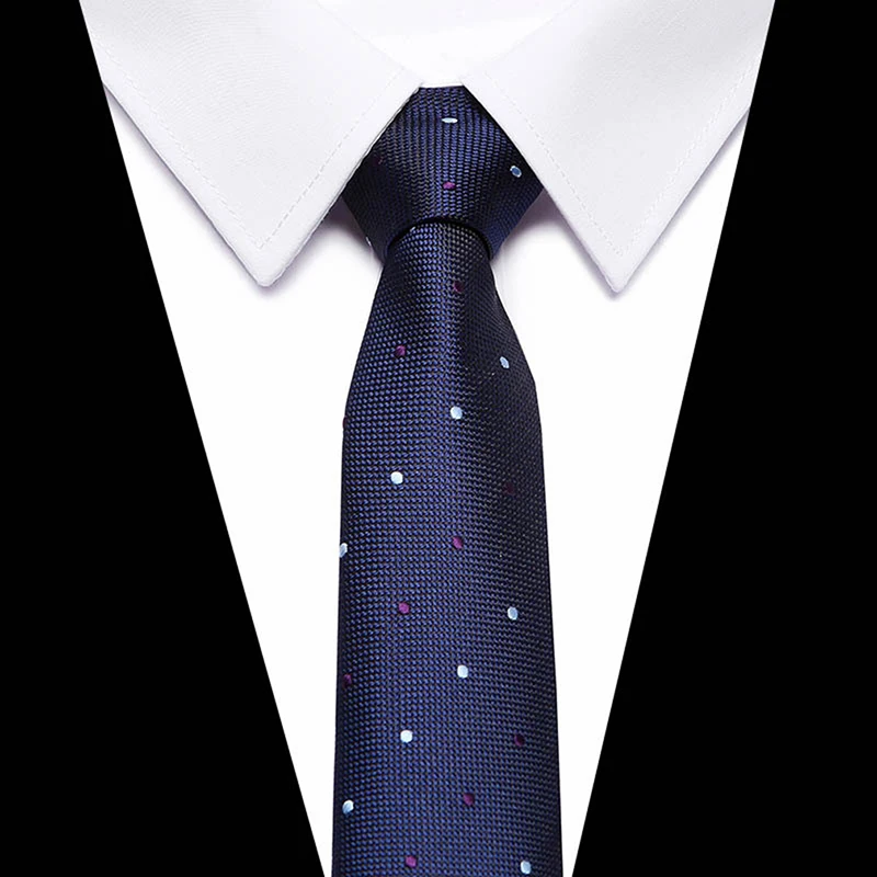 

Male Slim Ties Classic Polyester Woven Party Neckties Fashion Plaid Dots Man Tie For Business Male Tie Neck Tie Men Solid