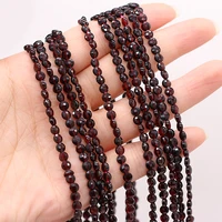 4mm natural stone beads faceted loose garnet crystal bead for jewelry making diy handmade bracelet necklace accessories