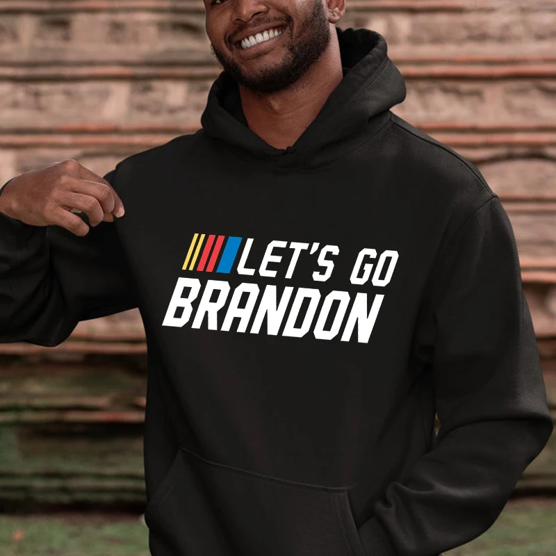 

Let's Go Brandon Letter Print Sweatshirt Autumn/Winter Thickening Plus-size Men and Women Hoodies Lovers Hoodie Coat S-4XL