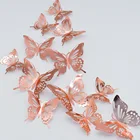 12 шт., 3D наклейки в виде бабочек для украшения дома