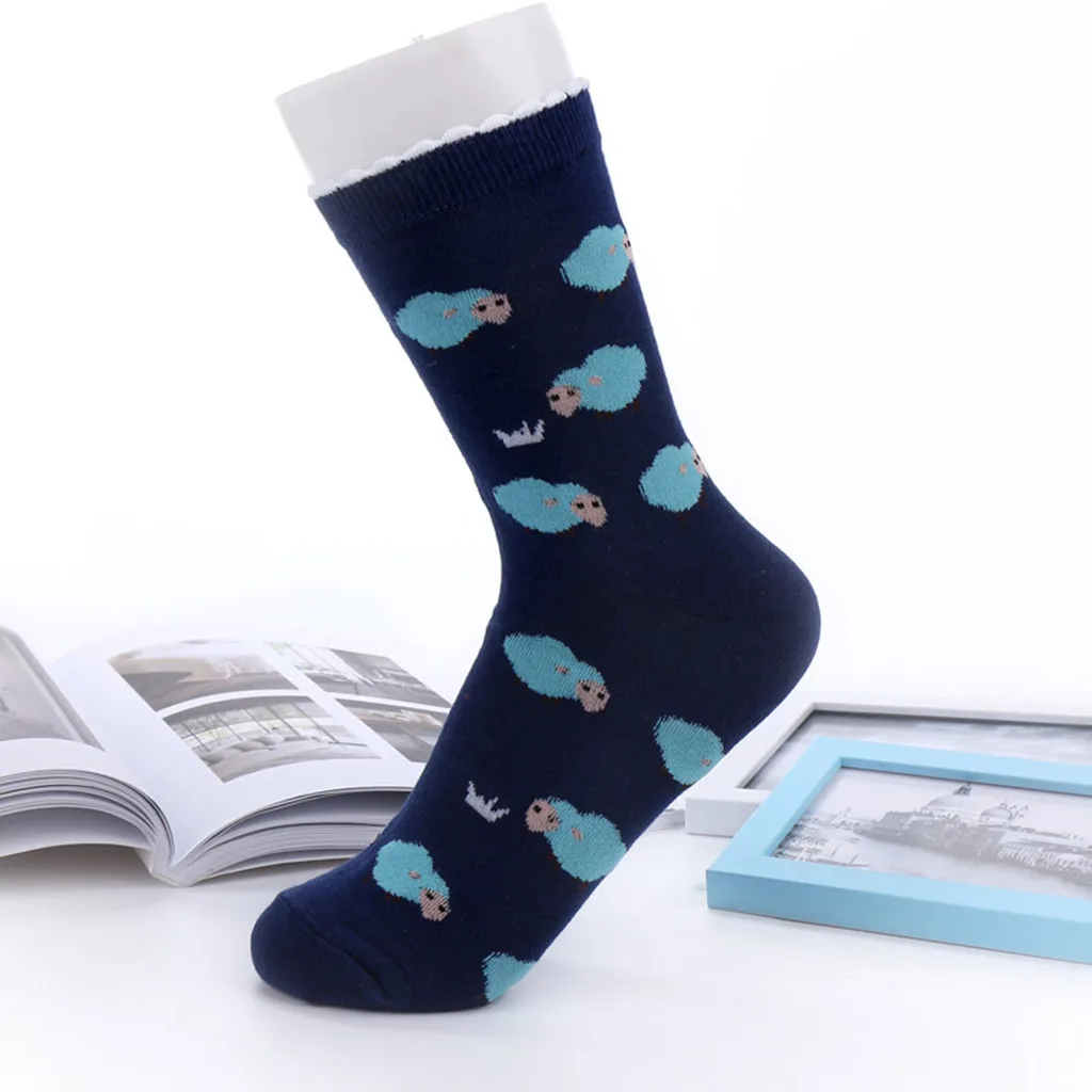 

Women Cotton Socks Animal Character Print Korean Style Cartoon Harajuku Kawaii Socks Breathable Spring Autumn Casual Socks