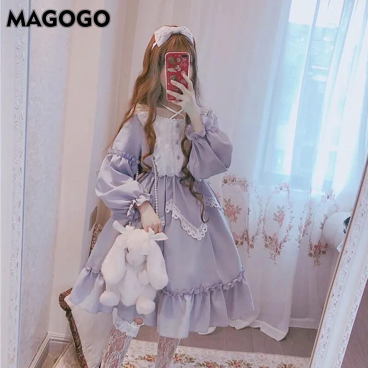 Мегого женское мини платье в стиле лолита Симпатичные повседневные милые мягкие