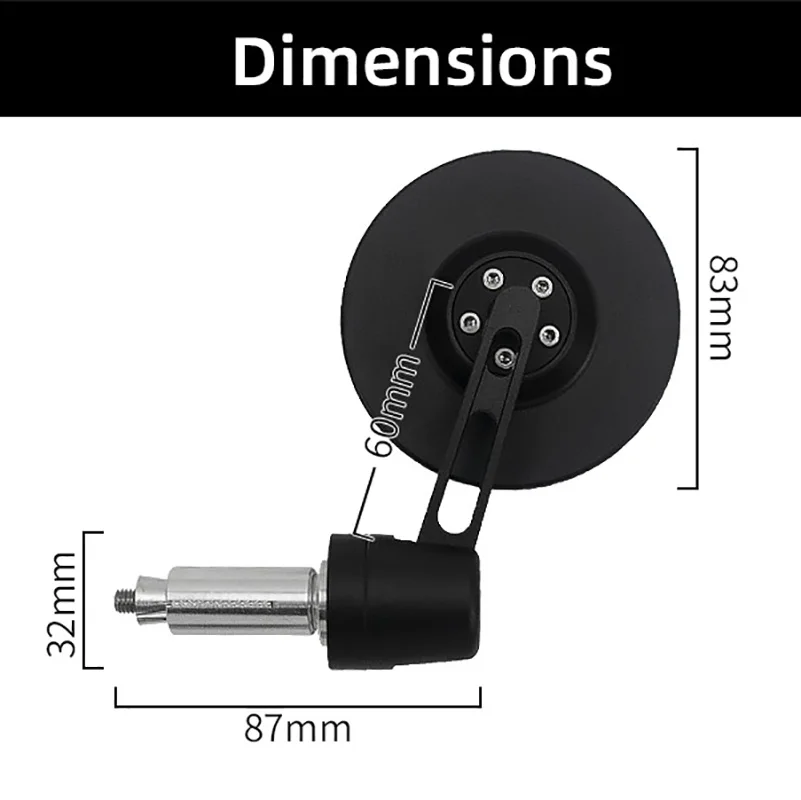 12-18 мм Внутренний размер круглые алюминиевые складные боковые зеркала заднего