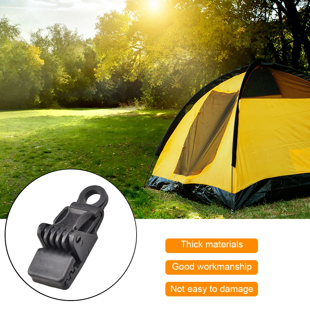 

10PCS Tent Clips Heavy Duty Plastic Canopy Canvas Tarp Fasteners Clamps with Hanging Hole for Outdoor Camping Hiking Equipment