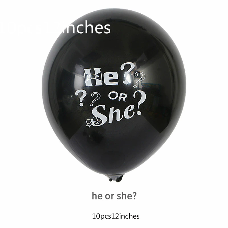 10pcs 12inches03 10 шт. черного цвета; большие размеры 36 дюймов пол secret шар для маленьких мальчиков или девочек латексных воздушных шаров с пол ребенка раскрытия на воздушном шаре baby show украшения - Цвет: 10pcs 12inches03