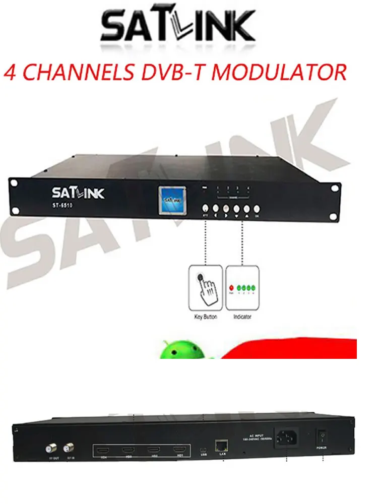 HD dvb t кодировщик модулятор 4 канала DVB T 1080P MPEG4 1 частоту до Satlink ST 6510|Теле- и