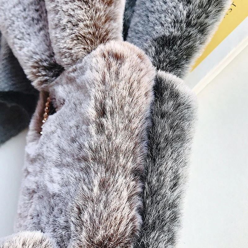 

3D Moving Bunny Ears Phone Case For iPhone 12 Pro Max 11 PRO X XS XR SE 2020 8 7 Plus Ctue Rabbit Plush Fur TPU Back Cover Funda
