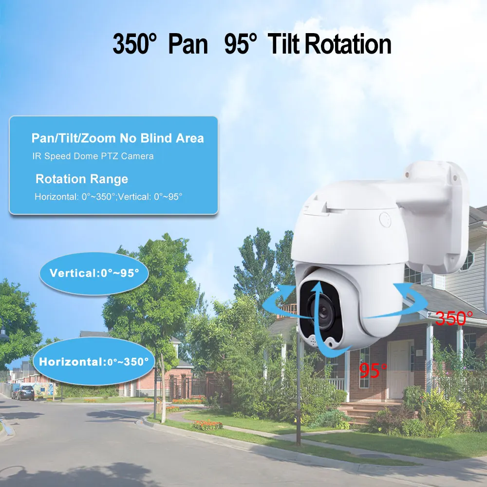 Купить Скоростная купольная PTZ-камера видеонаблюдения, 2 МП 5 МП, AHD, TVI, CVI, CVBS, 4 в 1, с панорамированием, наклоном и 5-кратным увеличением, IP66, водонепрон...