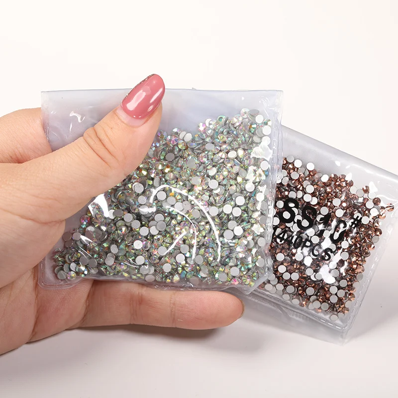 1440 шт Nail Art Стразы, Роза золотого и красного цвета AB Цвета с плоской задней частью, с декоративной отделкой бисером, смешанные Размеры DIY 3D нейл-арта украшения