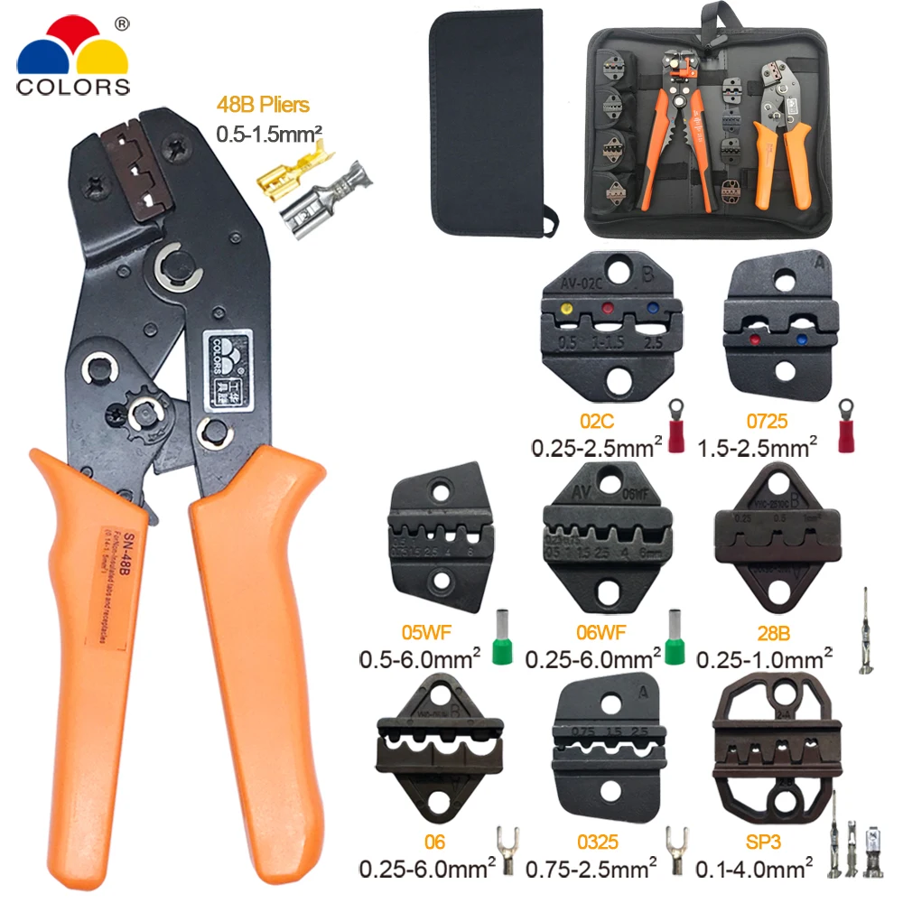 sn-48b 8 jaws toolkit crimper crimping tool for 2.54/XH2.54/5557/2.8/4.8/6.3/ tube terminal ect. wire stripper hand tool pliers