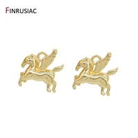 14k gold plated copper metal winged horse pendant for jewelry making handmade diy bracelet necklace earrings charms accessories