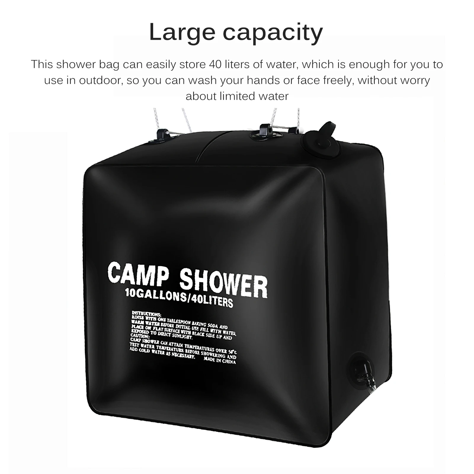 

Water Bag 40L Solar Outdoor Shower Bag Portable Camping Shower Heating Hiking Waterzak With Hose For Camp Dropship