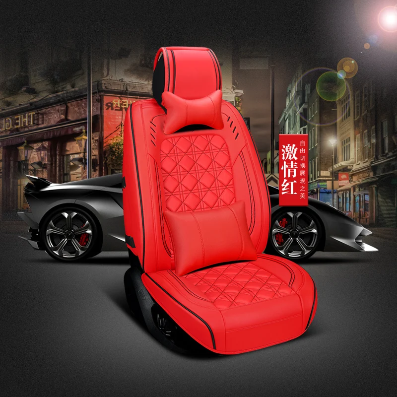 red Кожаные чехлы для сидений автомобиля, аксессуары для Toyota land cruiser 100 120 200 lc200 prado 120 150 mark 2 - Название цвета: red