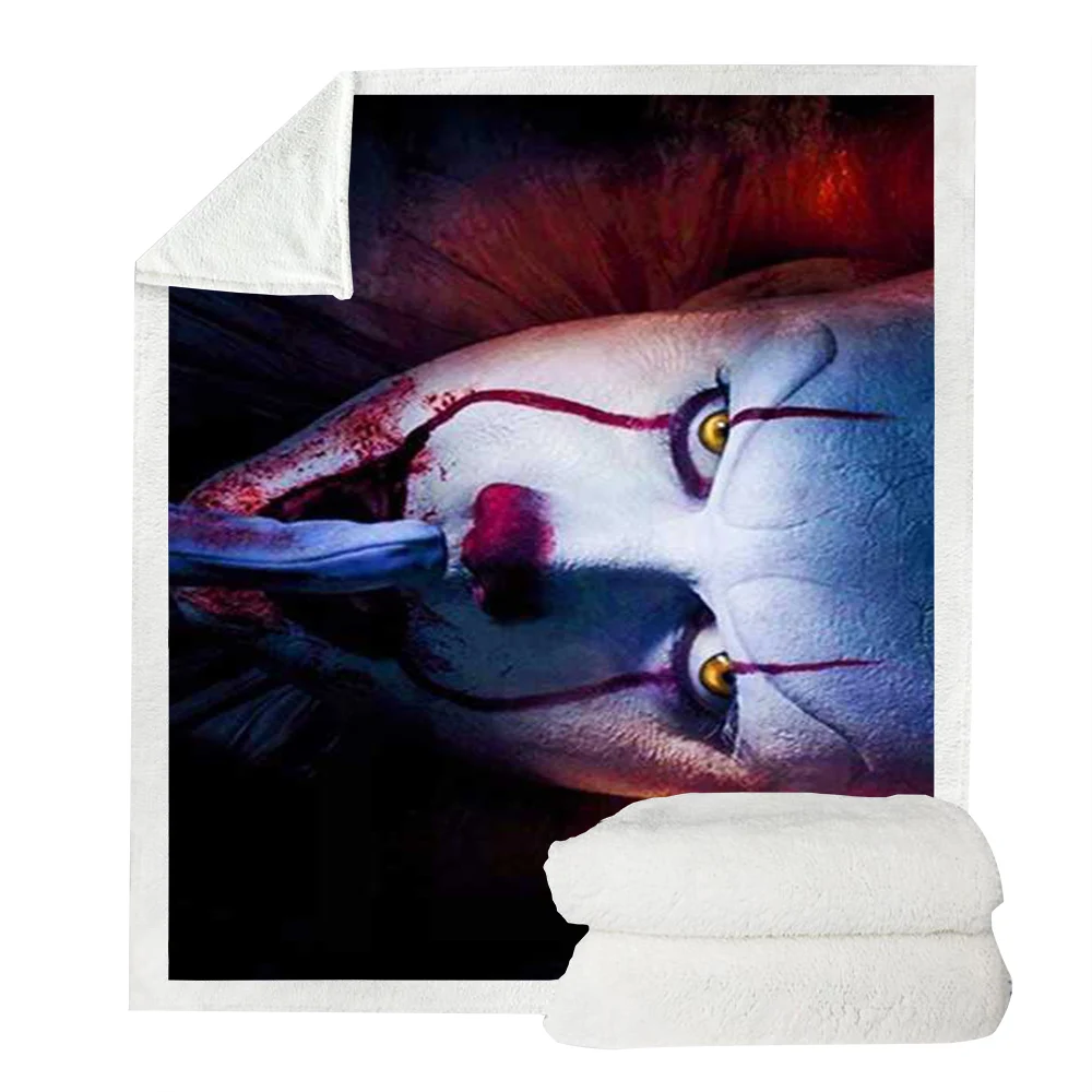 BZKH1370 Stephen King's It Chapter 3d печать путешествия постельные принадлежности выход пледы Флисовое одеяло-покрывало одеяло на искусственном меху диван квилт для софы крышка - Цвет: BZKH1370