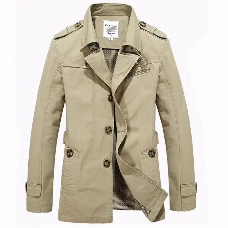 

New Design Trench Coat Men 2016 New Autumn Winter Fashion Men Slim Fit Single Breasted Windbreaker Jacket Men Size free shipping