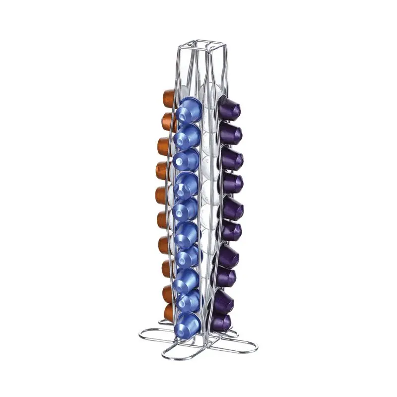for 40pcs Capsule Металлический держатель кофейных капсул, железная Хромированная Подставка, кофейные капсулы для хранения, металлический держатель кофейных капсул для капсул - Цвет: for 40pcs Capsule