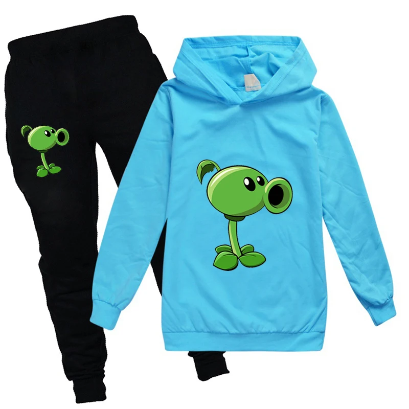 

Plants Vs Zombies Kids Winter Clothes Boys Girls Print Sweater and Pants Cotton Birthday Thanksgiving Christmas Clothing Sets