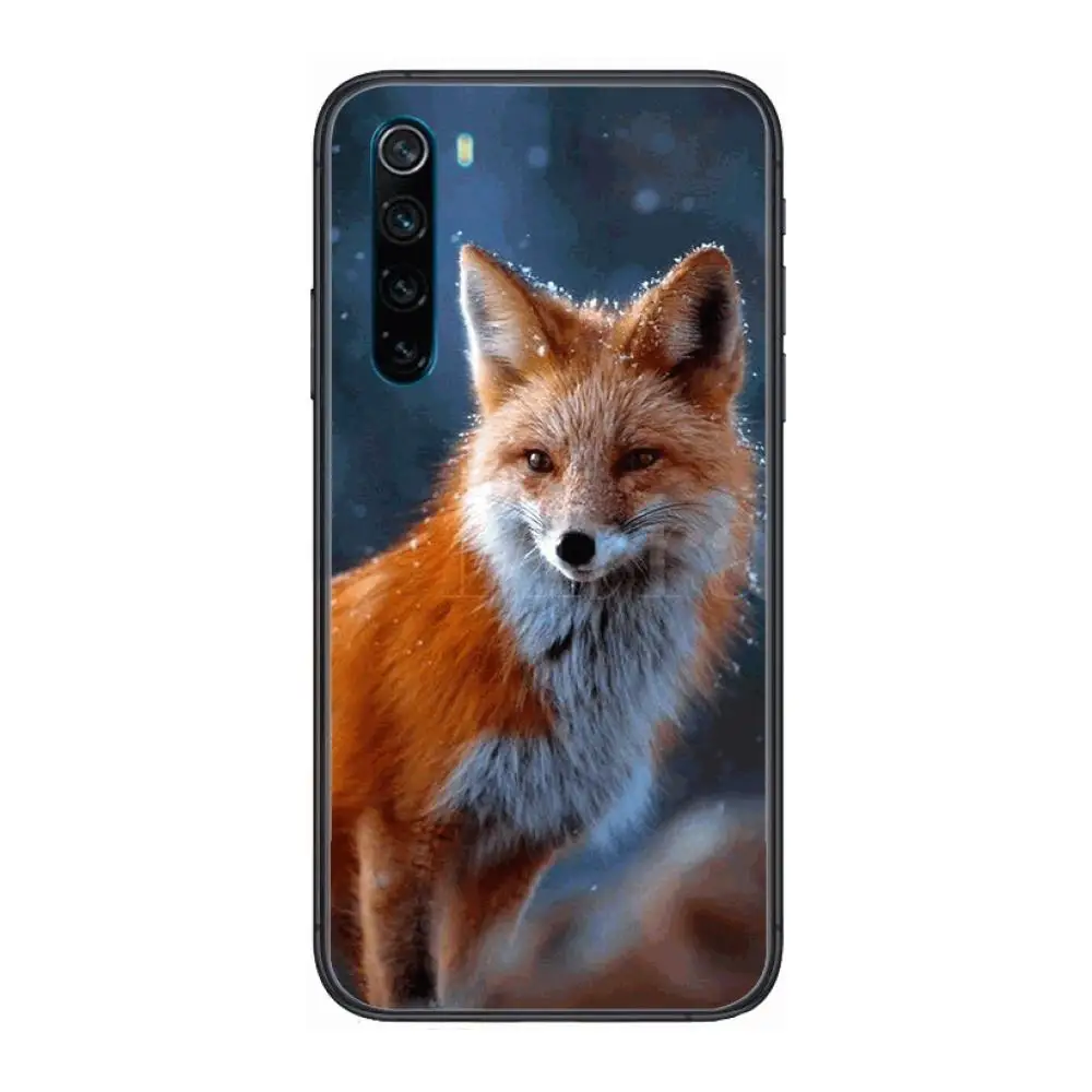 

Back Trend Fox Cute Anima cartoon Phone Case For XiaoMi Redmi Note 9S 8 7 6 5 A Pro T Y1 Anime Black Cover Silicone Back Pret