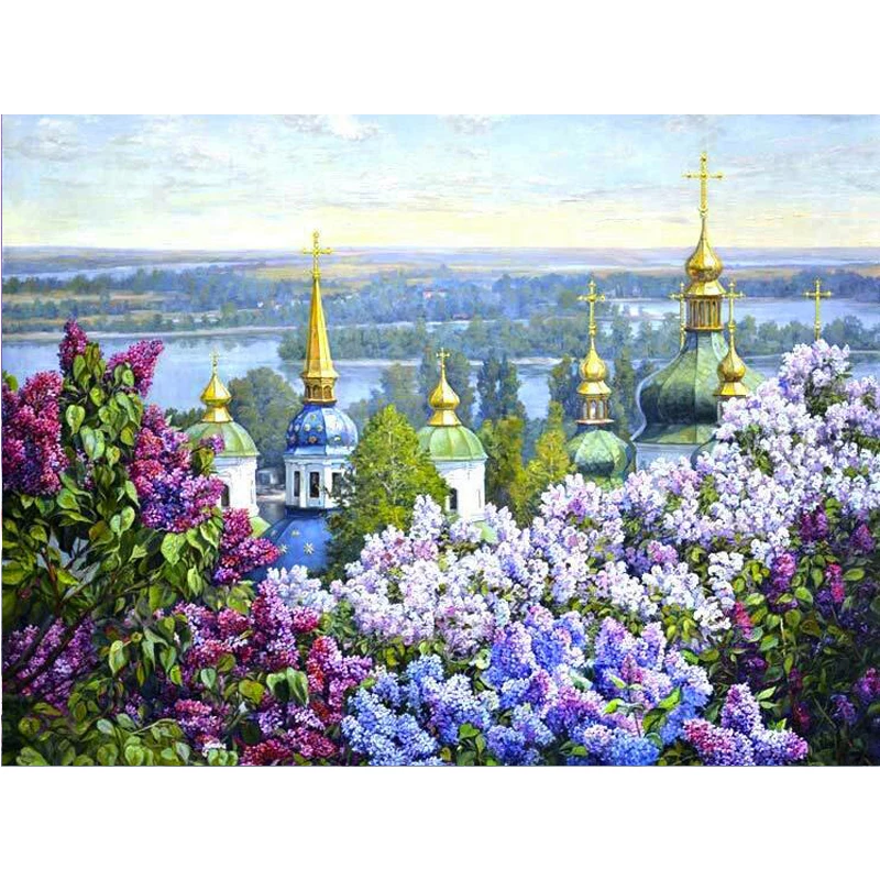 Алмазная живопись Lilac 5D DIY полная вышивка квадратными/круглыми стразами