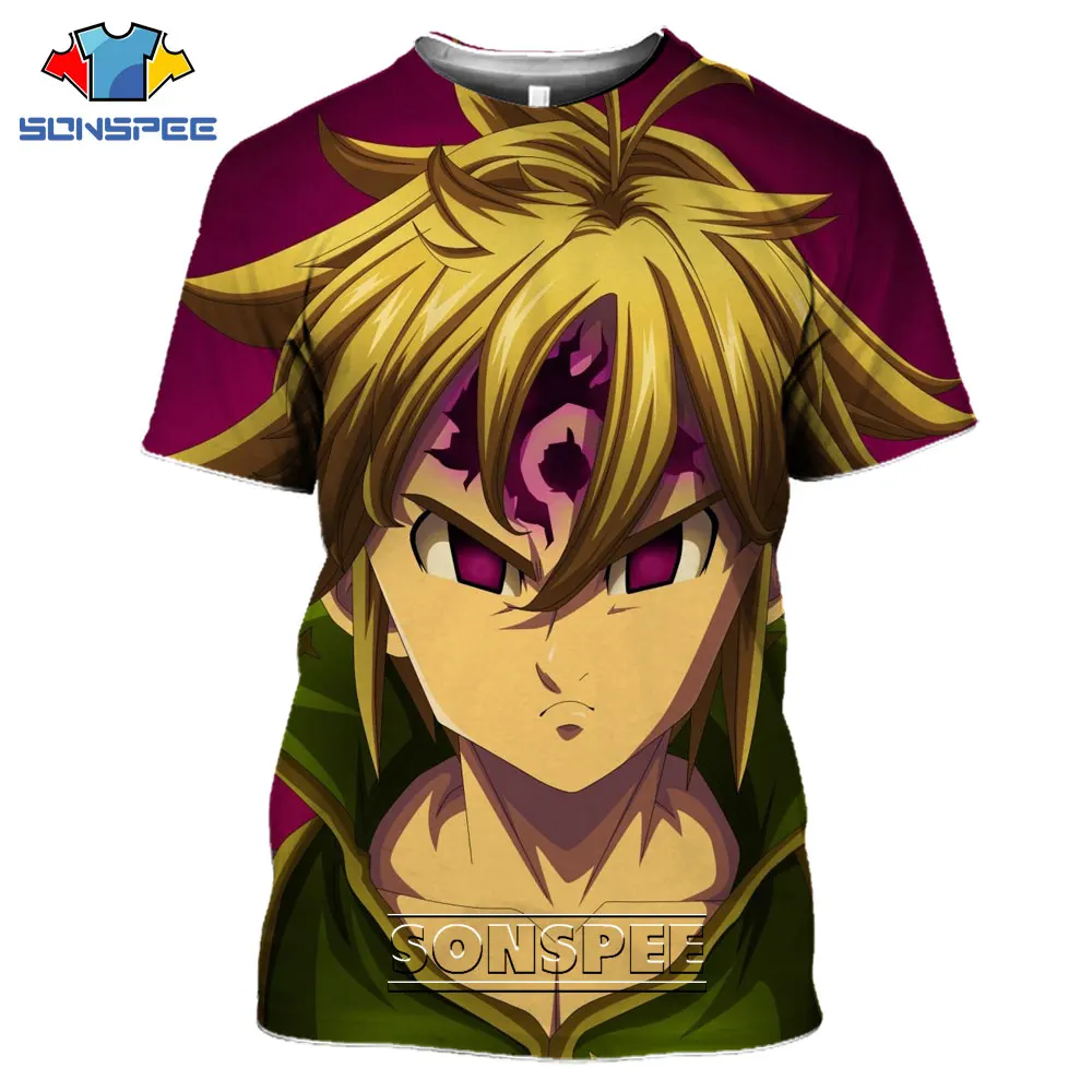 

Men T shirt The Seven Deadly Sins Meliodas Woman Tee Fantasy Adventure Anime Pattern Hip Hop Harajuku Otaku Oversize T Shirt Top