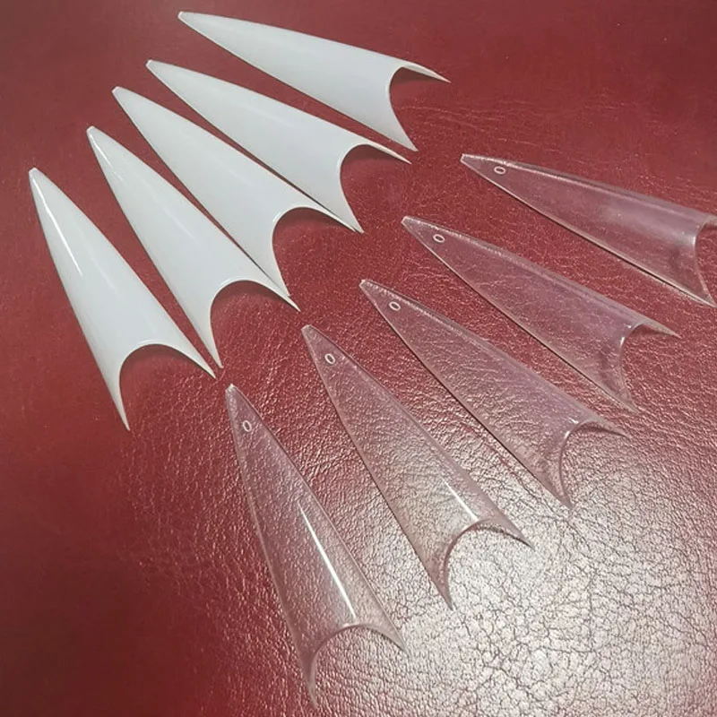 Сверхдлинные накладные ногти на шпильках акриловый гель салонный полузакрытый