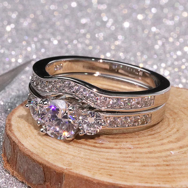 925 пробы Серебряное микро-инкрустированное кольцо с бриллиантом Лилия