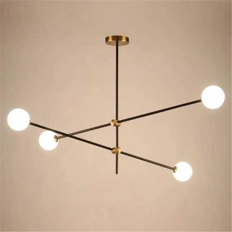 Нордическая Минималистичная Регулируемая стеклянная люстра с углом наклона