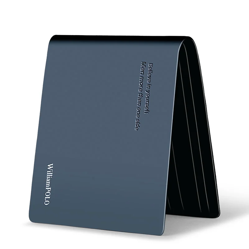 Мужской кошелек короткий двойной складной с зажимом для кредитных карт кожаный