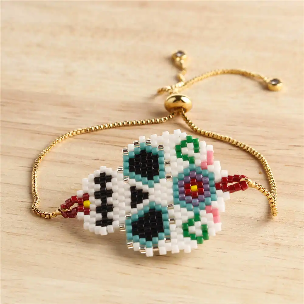 Go2boho Delica MIYUKI браслет мексиканский череп Pulseras Mujer Браслеты Женские Ювелирные изделия Etsy шикарная золотая цепочка из нержавеющей стали