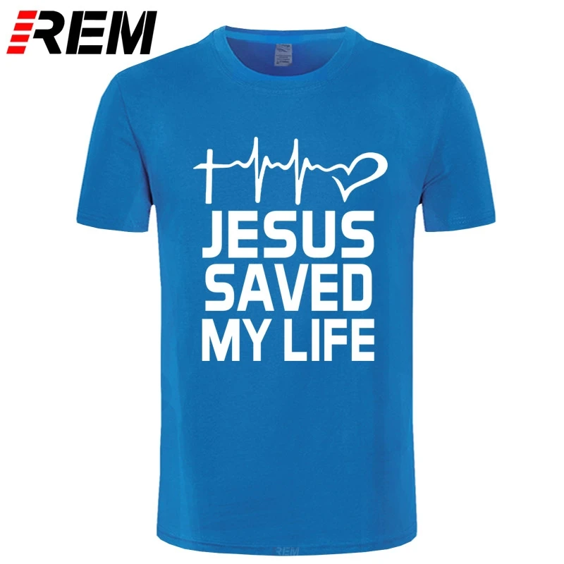 Футболка с надписью Jesus Saved My Life летняя футболка Спаситель Бог религия мужская
