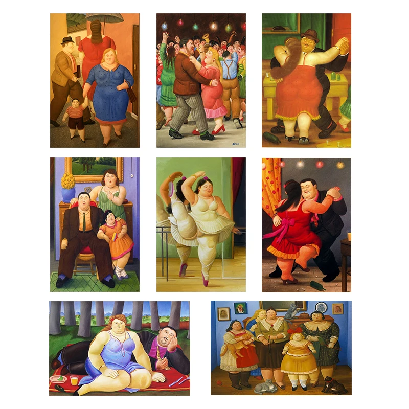 

Modern abstract canvas painting cute fat girl poster and print art print mural picture living room home wall decoration Cuadros