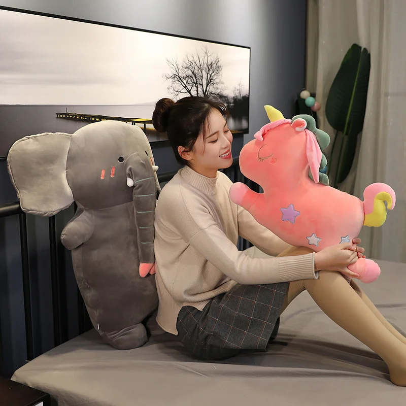 Huggable Новая мягкая Милая Подушка динозавра слона и единорога плюшевая подушка