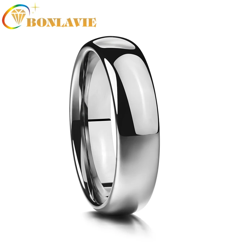 Мужские классические кольца s полированные вольфрамовые T118R 6 мм обручальные для