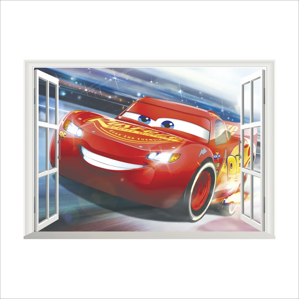 Новый мультяшный фильм Диснея 3Dview тачки Молния Маккуин Наклейка на стену для