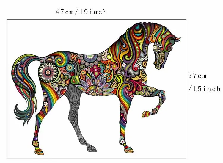

Colorful Horse Romantic Pattern Wall Sticker/ Wall Stickers Animals Decals Living Room Bedroom TV Sofa Decor Wall Decals Mural