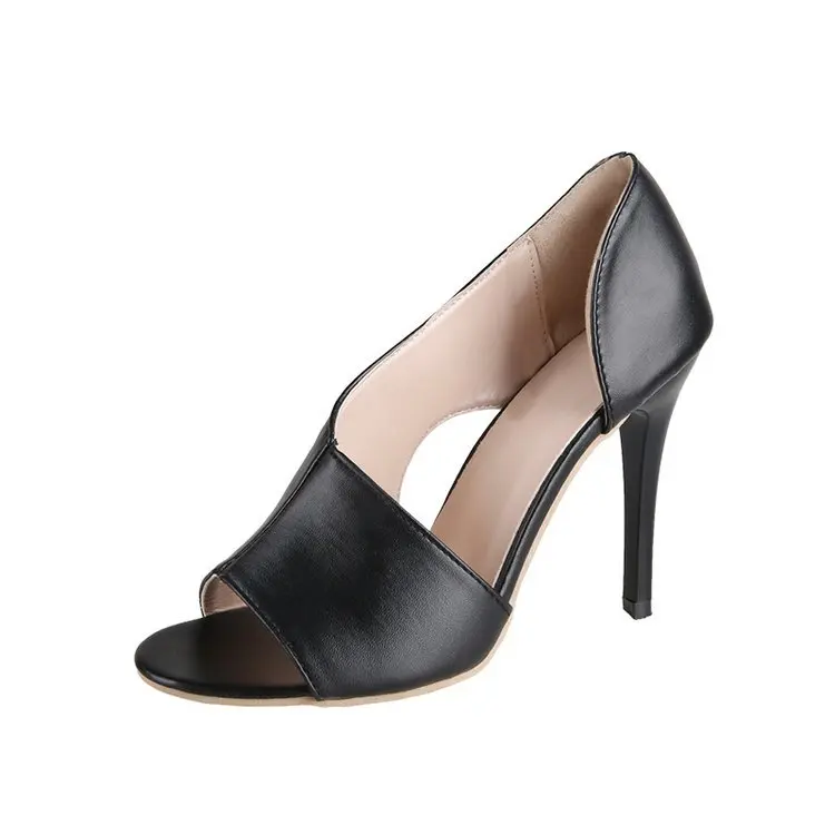 

High Heel Sandal for Women Shoes Lady 2021 Large Size Open Toe Suit Female Beige High-heeled New Big Comfort Stiletto Low Peep B