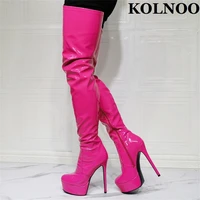 kolnoo new elegant womens high heel platform thigh high boots sexy party prom over knee boots evening club fashion winter shoes
