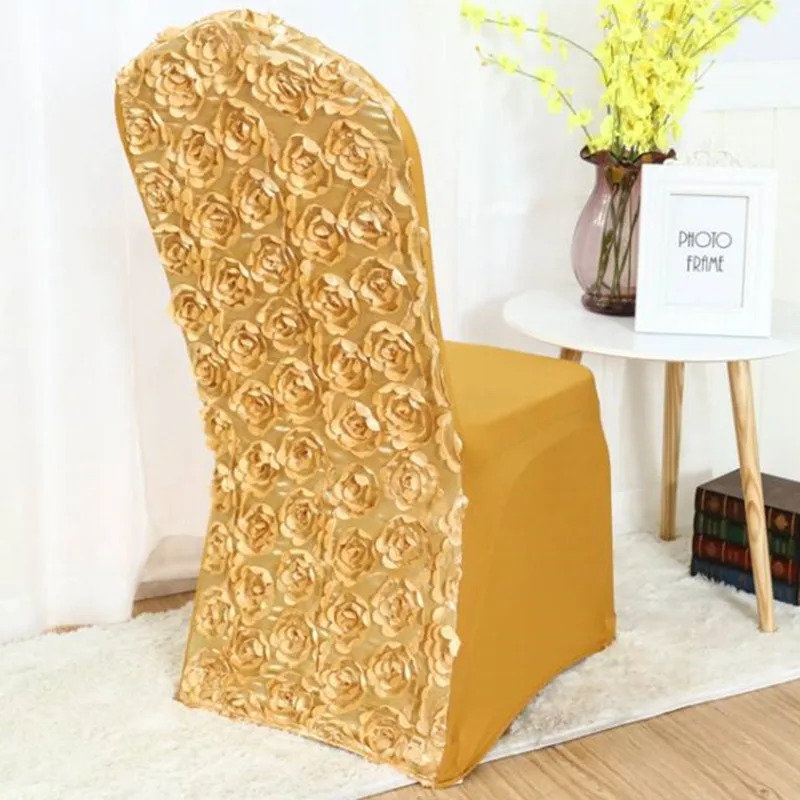 50 шт. свадебные спандекс стул с розочками Чехлы эластичная лайкра розы чехлы на