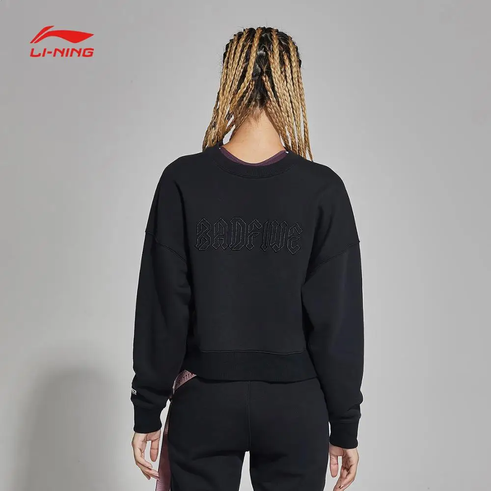 Li-Ning, женский баскетбольный Топ, Повседневный, комфортный, пуловер с подкладкой, спортивный свитер, толстовки AWDN832 WWW991