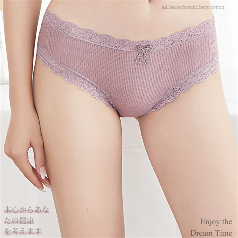 

Underpants Women's Sexy Lingerie Lace Low Waist Panties Pure Cotton Panties Soft And Comfortable Lightweight Breathable Briefs